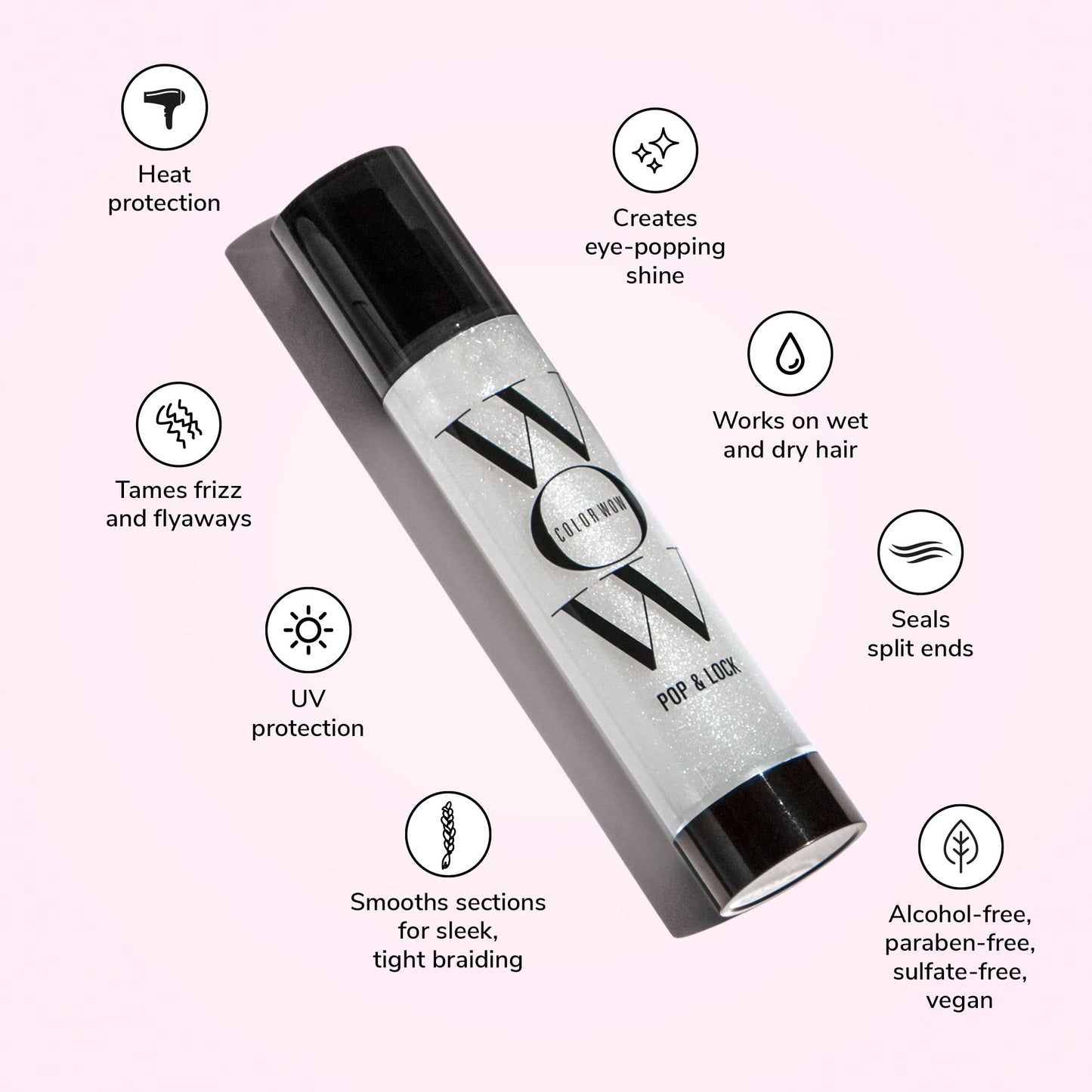 COLOR WOW Pop + Lock Frizz Control Serum: Prevent Colour Fade, Seal Split Ends, and Add Gloss - Get Silky, Shiny Hair!