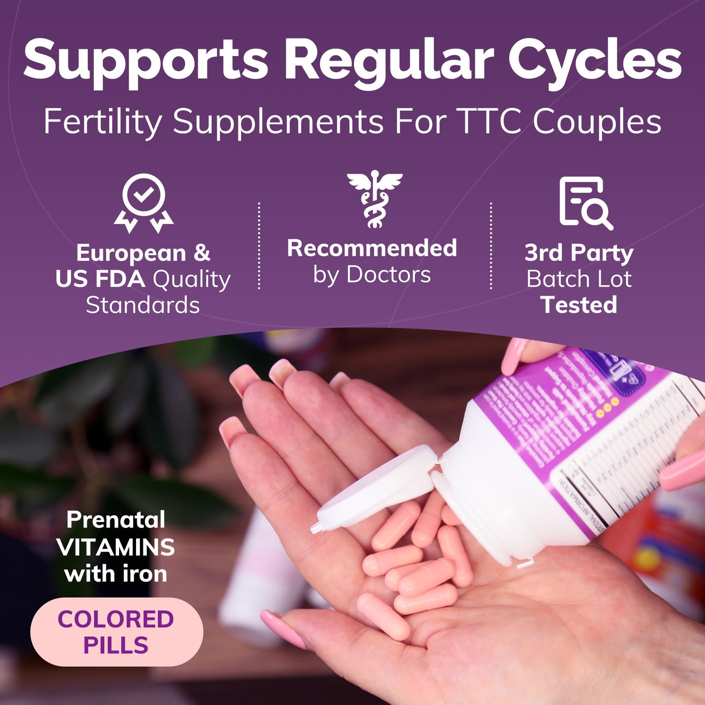Conceive Plus Fertility Supplements for Women - Support Body Regulation & Healthy Female Reproductive System - 21 Vitamins for Conception - 30 Day Supply for Hormone Balance, Biotin - 60 Capsule
