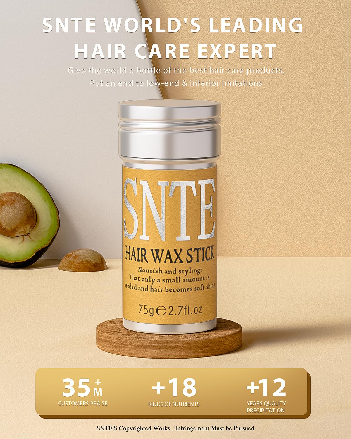 Hair Wax Stick, Long-lasting Styling Wax, Non-greasy Hair Stick for Flyaways & Edge Frizz - Bun Maker & Styling Accessories for Women & Girls