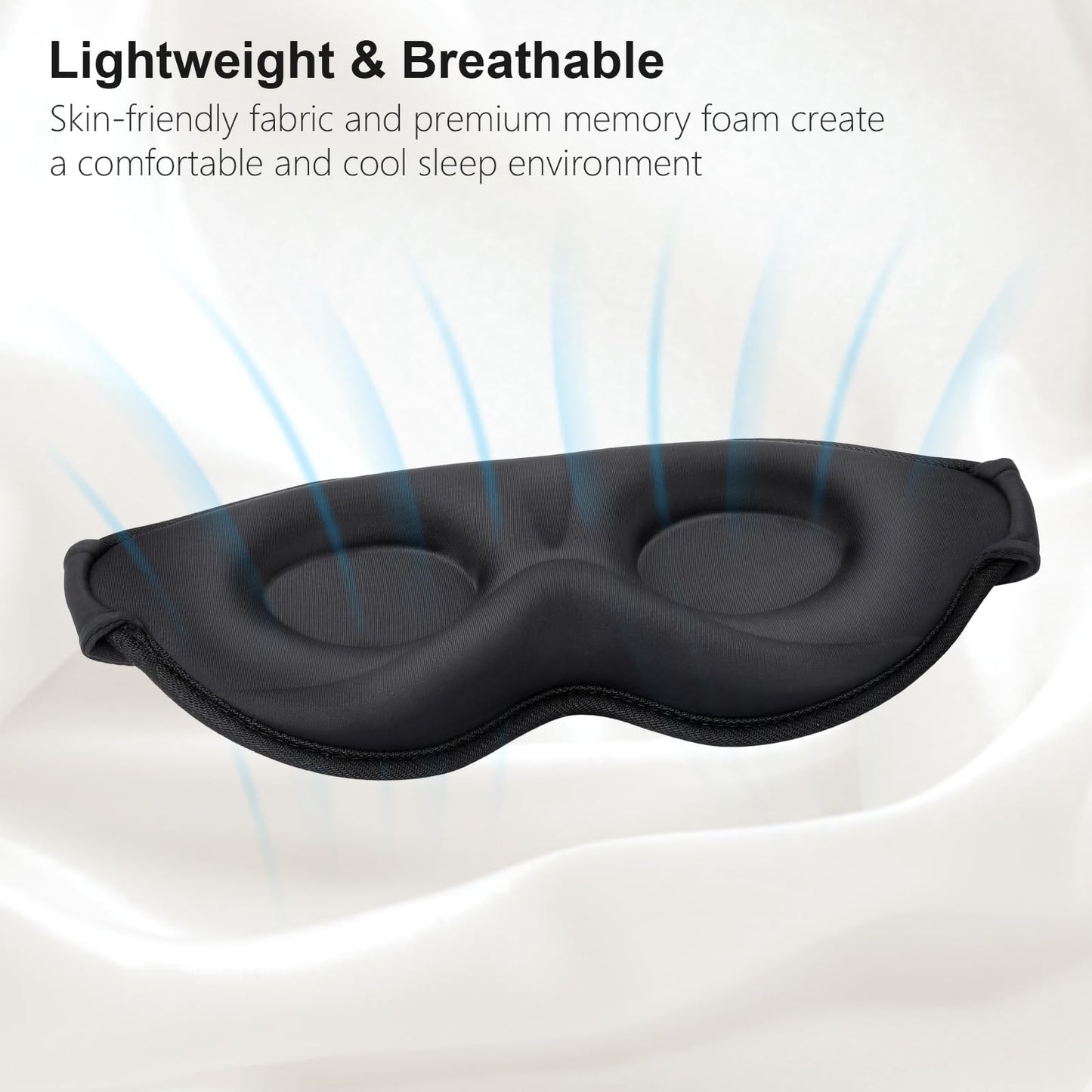 Gritin 100% Light Blocking Sleep Masks for Men & Women-Zero Pressure Sleeping Eye Mask -3D Ergonomic Design Eye Movement and Eyelash Friendly, Ultra Comfortable Blindfold for Sleeping