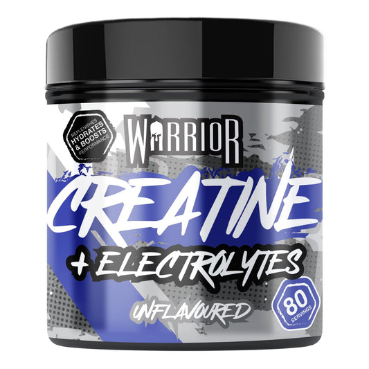Warrior Creatine Monohydrate Plus Electrolytes Powder 360g - Hydration and Performance Drink - Nutrition Shake to Promote Muscle Growth (Not Tablets, Sachet, Gummies) - 80 Servings (Unflavoured)