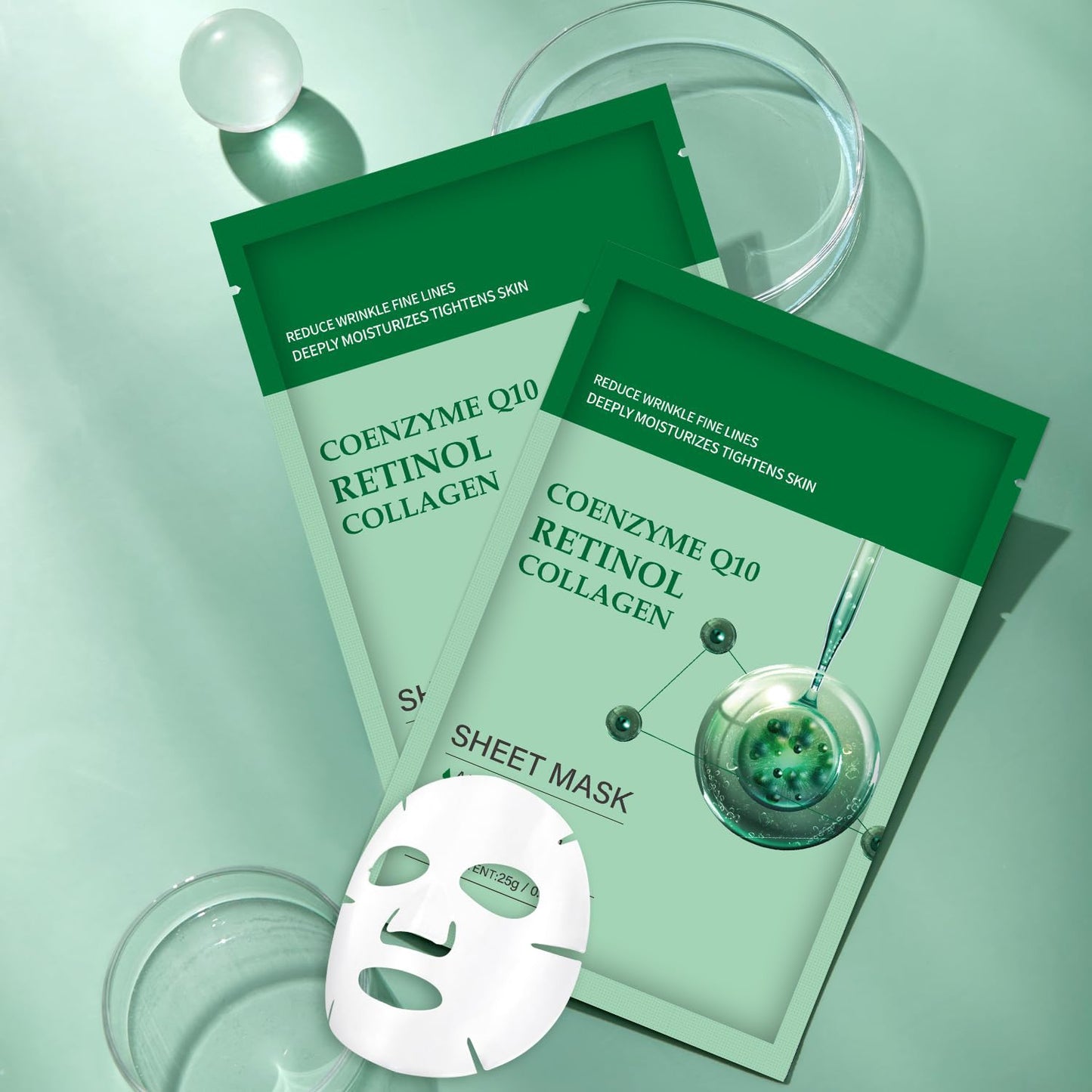 Collagen Q10 Retinol Face Mask – Pack of 10 | TRYTLION