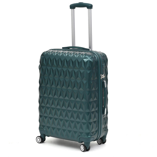 CMY Lightweight 4 Wheel ABS Hard Shell Travel Trolley Luggage Suitcase Set, Medium 24" Hold Check in Luggage (Dark Green)