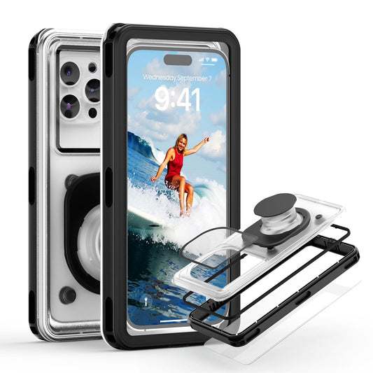 Waterproof Phone Pouch Case, IPX8 Water Proof Phone Case for Swimming Holiday Beach Trip Snorkelling,6.9" Underwater Phone Cases Drop-proof 30M/100ft Dry Bag for iPhone 16 15 14 13 12 11 Pro Max,S24