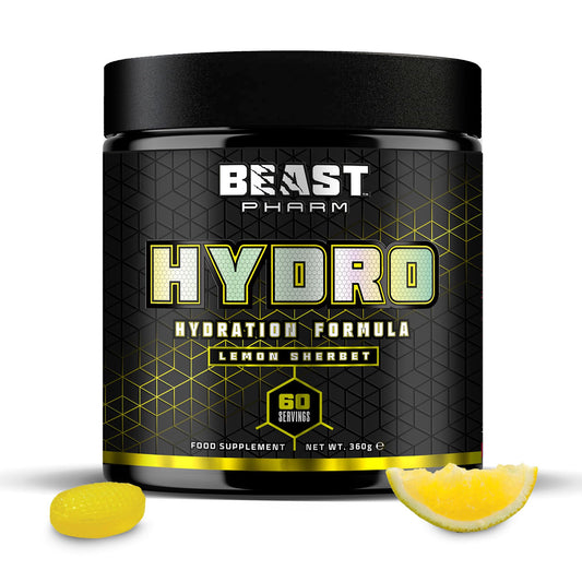 Beast | Electrolytes Powder | Sport & Running Hydration Electrolytes Drinks | 360g/60 Servings | Eddie Hall's Hydro | Rehydration and Energy | Lemon Sherbet