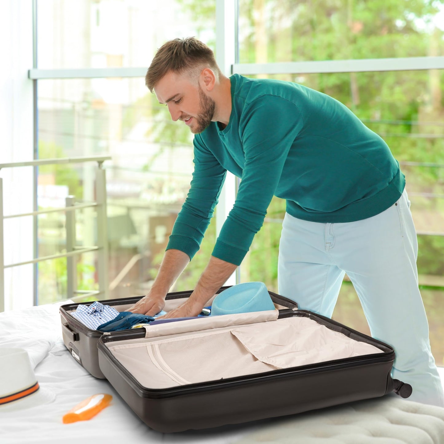 Aerolite Large Lightweight ABS Hard Shell Travel Hold Check in Luggage Spinner Suitcase with 4 Wheels, 29"