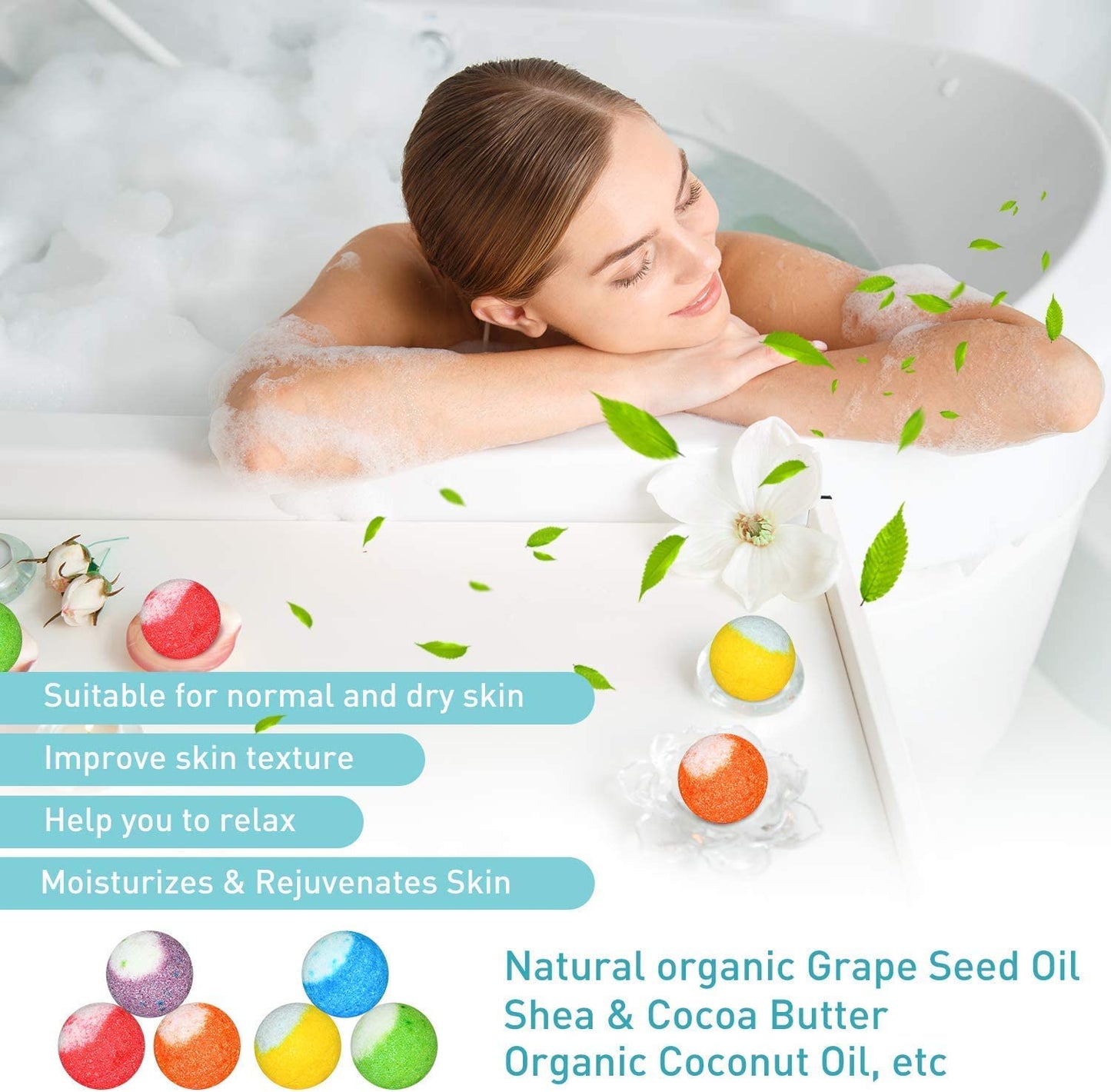 30 Pcs Bath Bomb Natural Organic Mini Bath Bombs, Handmade with Rich Fizz - Best Birthday Gift for Kids/Women/Men, Mother's Day