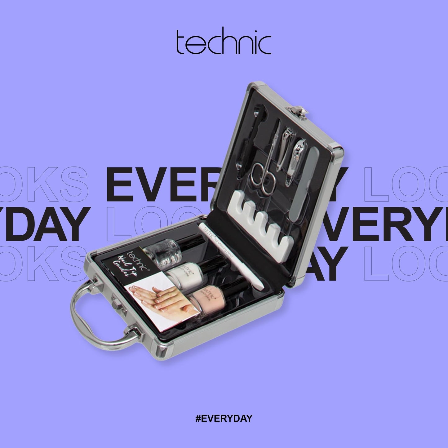 Technic French Manicure 12Pc Beauty Case - Contains Everything to Create The Classic French Manicure in Minutes - Portable Carry Case Perfect for Gift or Travel
