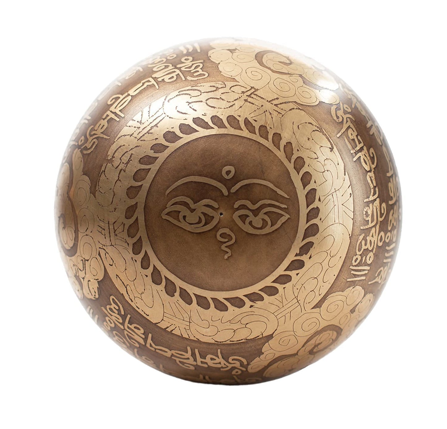 Tibetan Singing Bowl Set - Easy To Play - Om Design For Meditation Sound Chakra Yoga Healing 4 Inches By Himalayan Bazaar (Gold & Yellow)