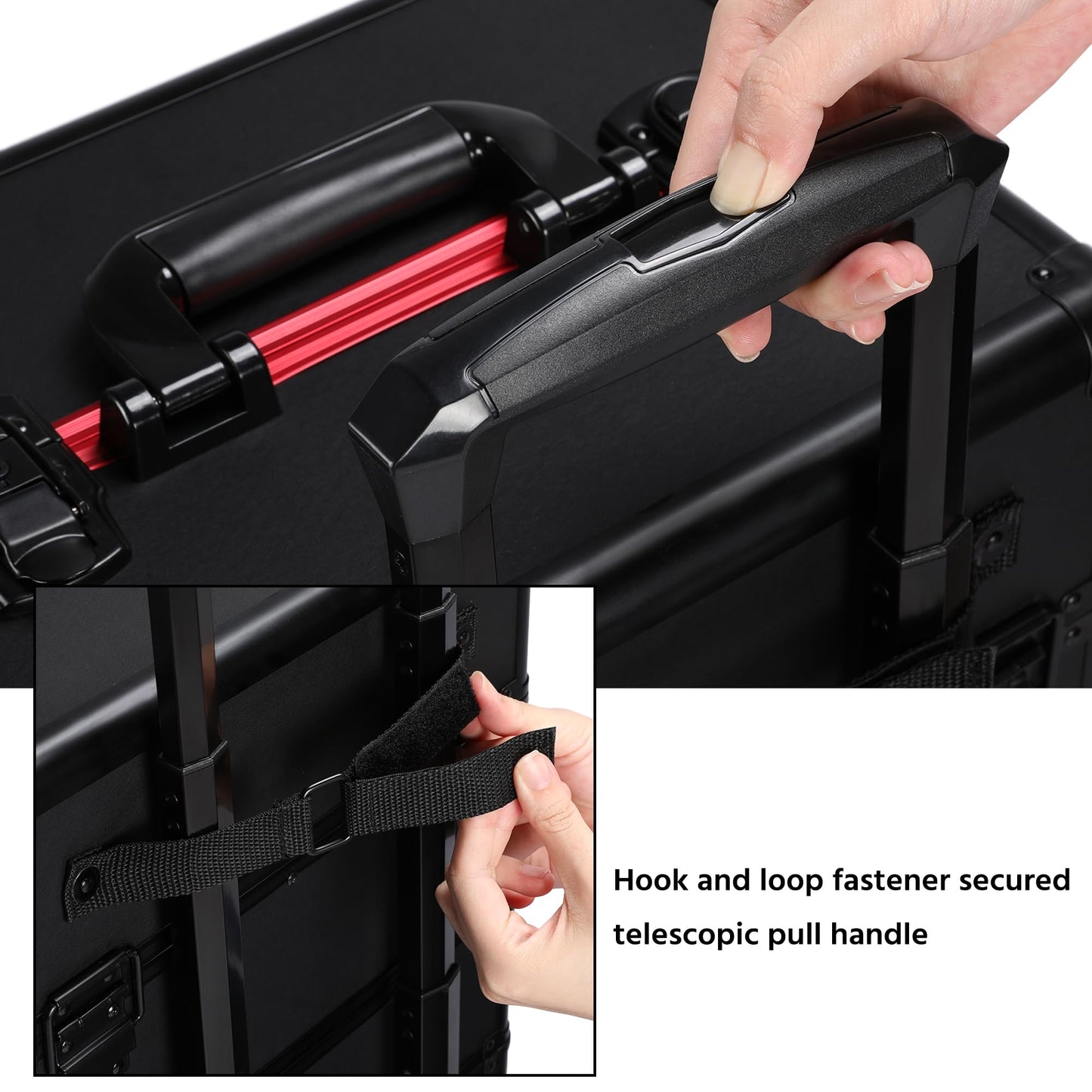 Yaheetech Professional Large 4-in-1 Makeup Vanity Case Beauty Cosmetics Organiser Rolling Case Hairdressing Trolley with Key Locks, 4 Tiers, All Black