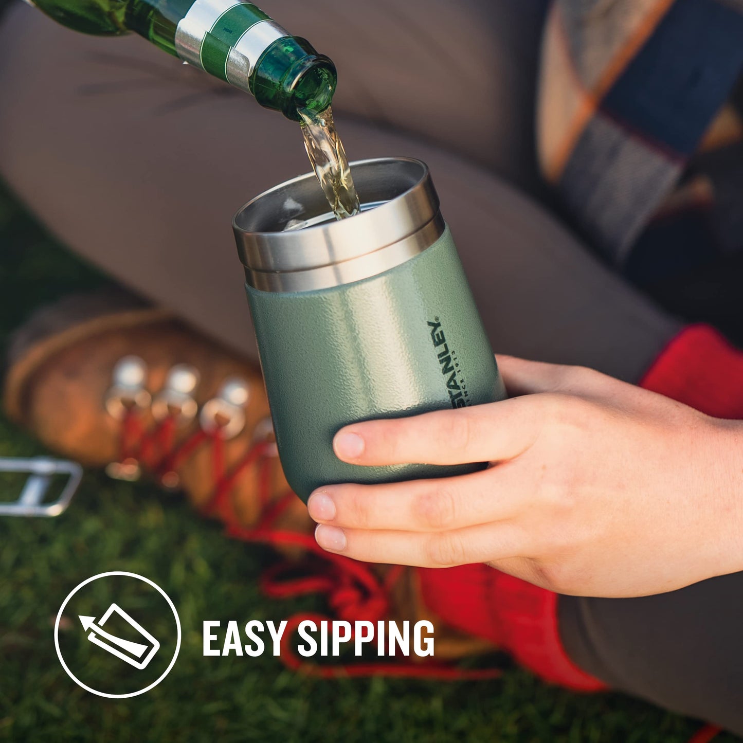 Stanley Go Everyday Tumbler 0.29L - Stainless Steel Travel Mug For Wine, Cocktails, Coffee, Tea - Keeps Cold / Hot For Hours - BPA-Free - Dishwasher Safe - Matte Black Pebble