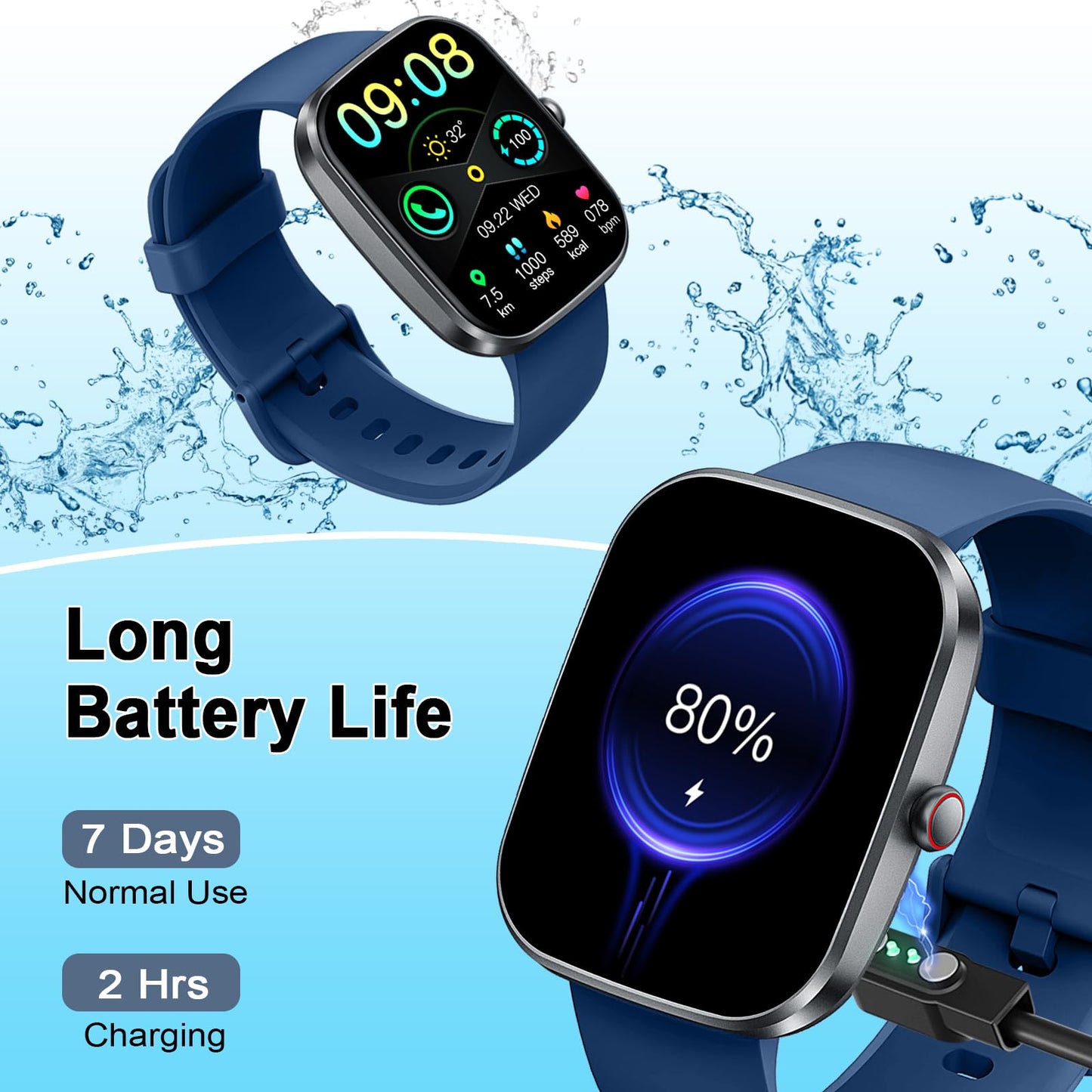 Smart Watch, 2025 HD 1.91" Smartwatch for Men Women with Answer/Make Calls, Heart Rate/Sleep/SpO2 Monitor, 112+ Sports Step Counter, IP68 Waterproof Activity Fitness Trackers for Android iOS Phone