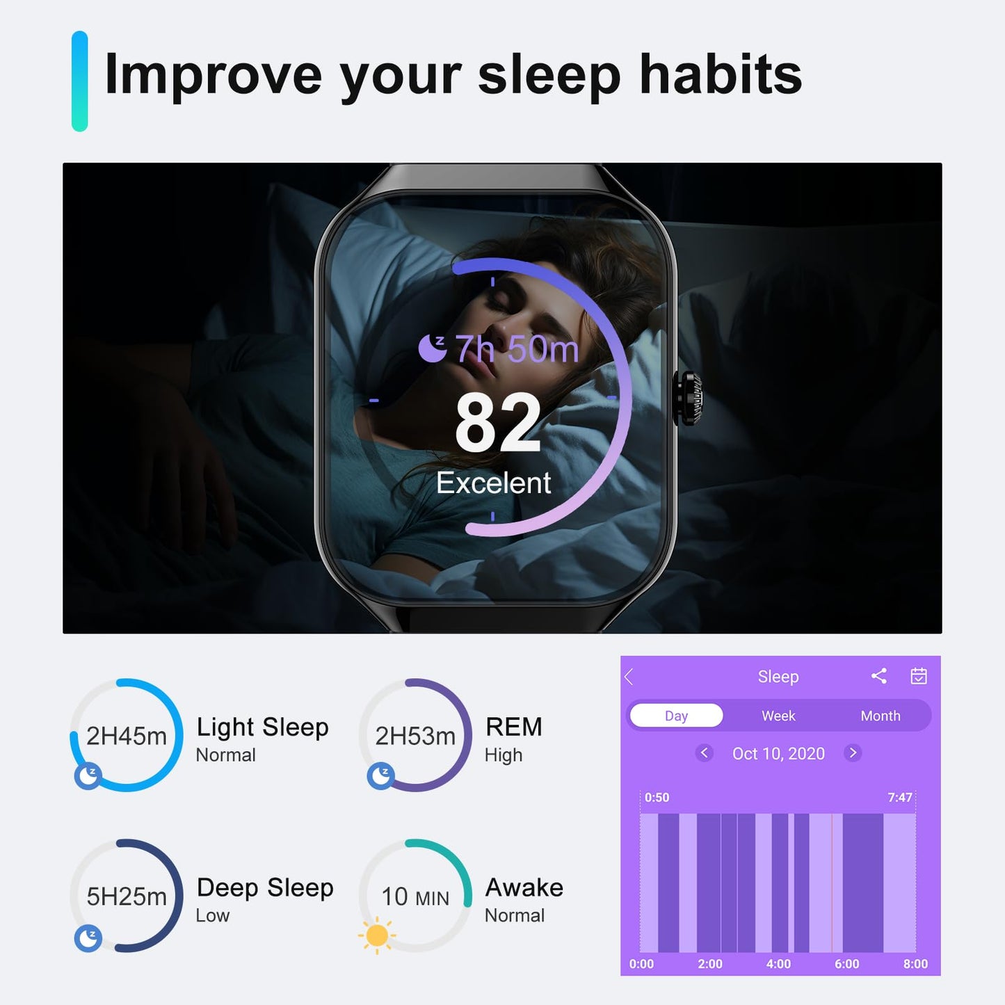 Smart Watch – Answer / Make Calls, 1.96" HD Fitness Smartwatch