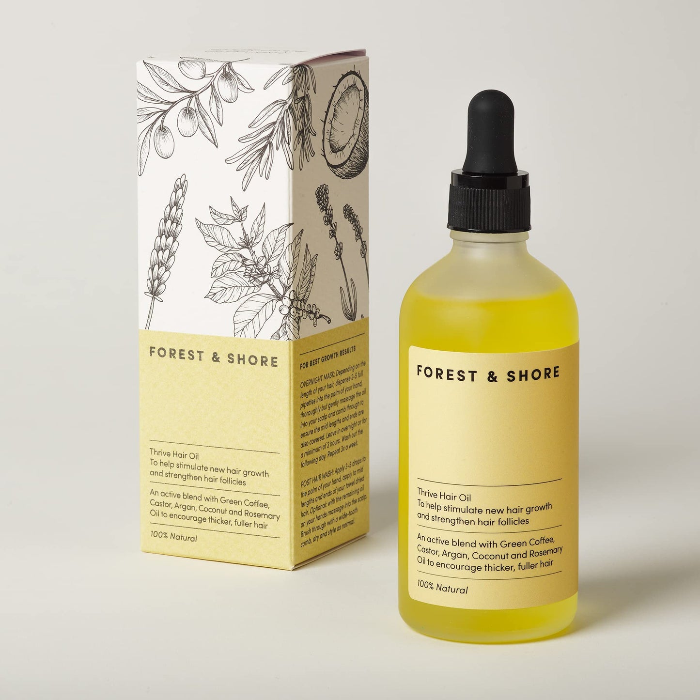 Hair Growth Oil 100% Natural Hair Oil with Caffeine, Biotin, Castor Oil, Argan Oil, Coconut Oil, and Rosemary Oil Effective Thickening Mask & Hair Loss Treatment