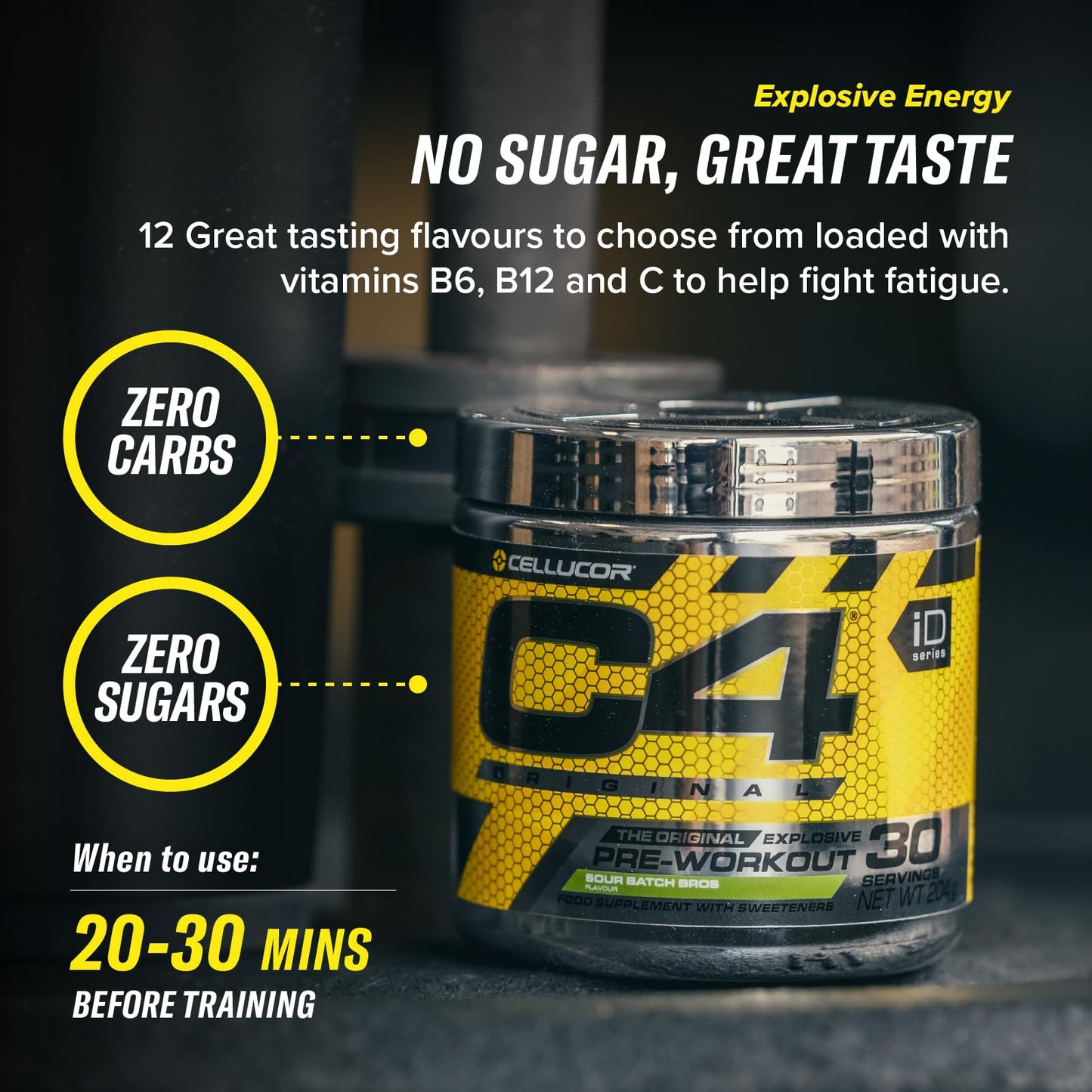 C4 Original Beta Alanine Sports Nutrition Bulk Pre Workout Powder for Men & Women | Best Pre-Workout Energy Drink Supplements | Creatine Monohydrate | Frozen Bombsicle | 60 Servings
