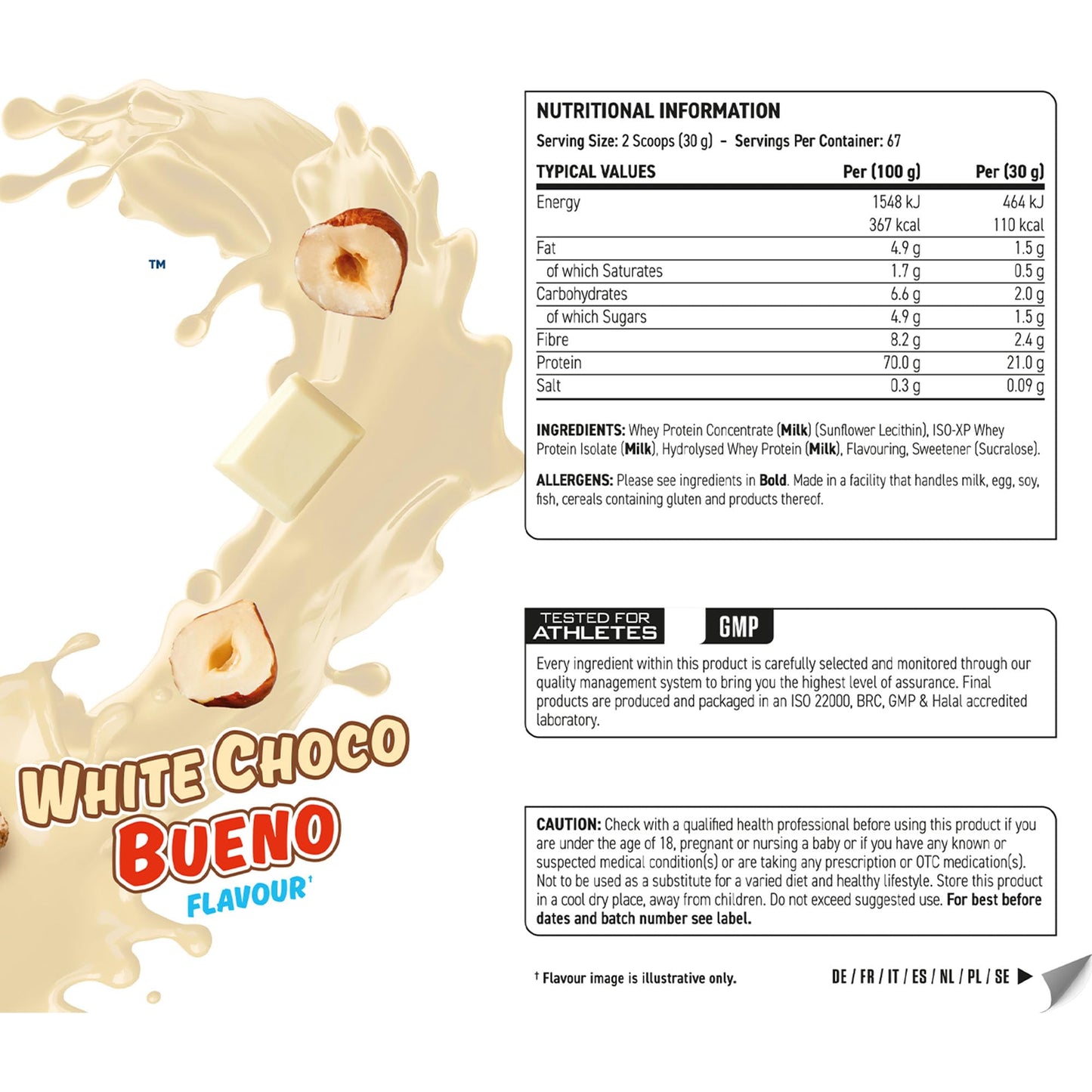 Applied Nutrition Critical Whey Protein Powder 2kg - High Protein Powder, Protein Milkshake, Muscle Building Supplement with BCAAs & Glutamine (2kg - 67 Servings) (White Choco Bueno)