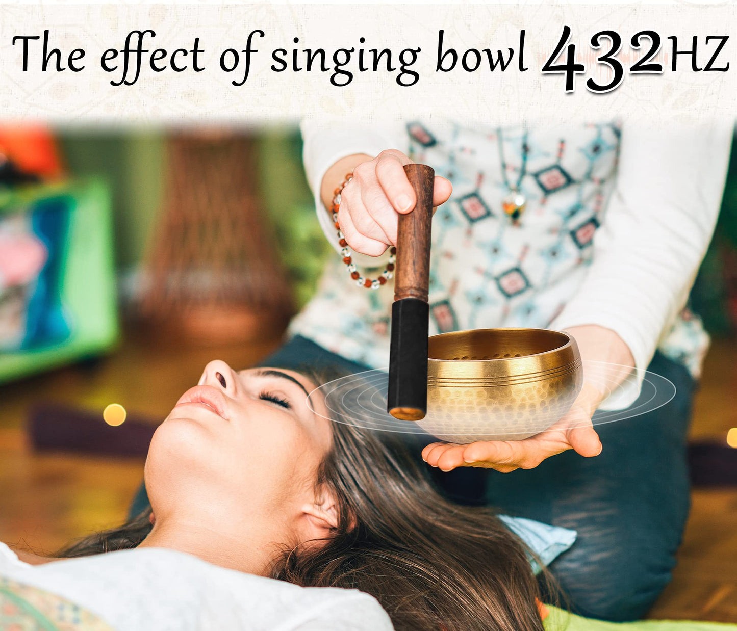 Tibetan Singing Bowls Set-100% Hand-hammered in Nepal Sound Bowl for Meditation, Yoga, Chakra, Meditation Accessories, Unique Christmas Xmas Gifts for Women, Men (8 cm) (8 x 5 cm)