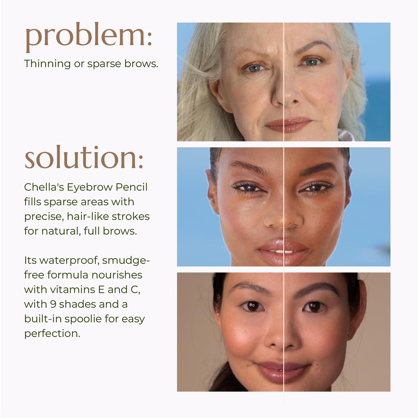Chella Eyebrow Pencil, Luscious Light Brown - Vegan, Gluten Free, Cruelty Free, Paraben Free, Long Wearing, Smooth Consistency