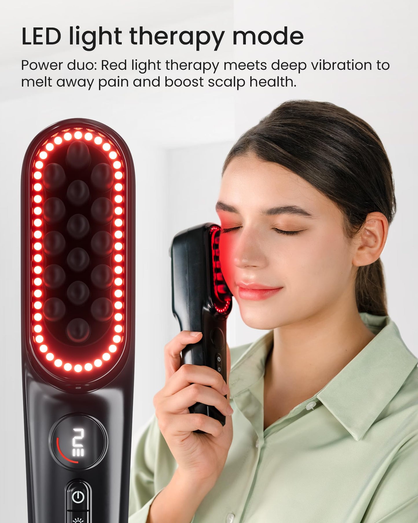 Scalp Massager – 2400 RPM Vibration & Red Light Therapy