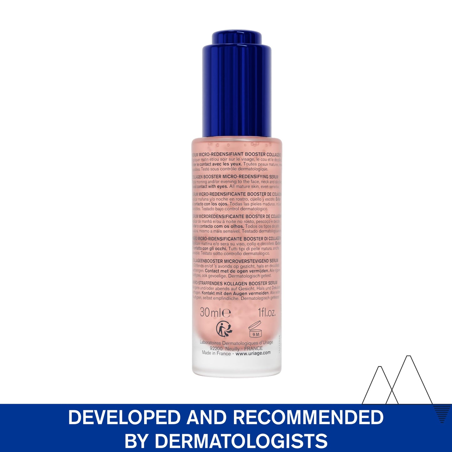 Uriage Age Absolu Collagen Booster Micro-redensifying Serum with Procollagen Peptides & Retinol - Immediate Plumping Effect, X6 Collagen Booster - Wrinkles, Radiance, Volume - Non-greasy Finish - 30ml
