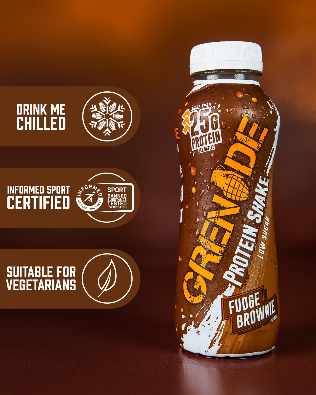 Grenade High Protein Shake Fudge Brownie 8×330ml | TRYTLION