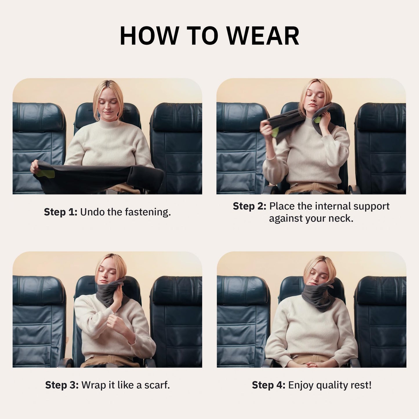trtl Travel Pillow - Airplane Pillow for Neck and Shoulder Support - Soft, Lightweight, Machine-Washable Travel Pillows for Airplanes - Grey