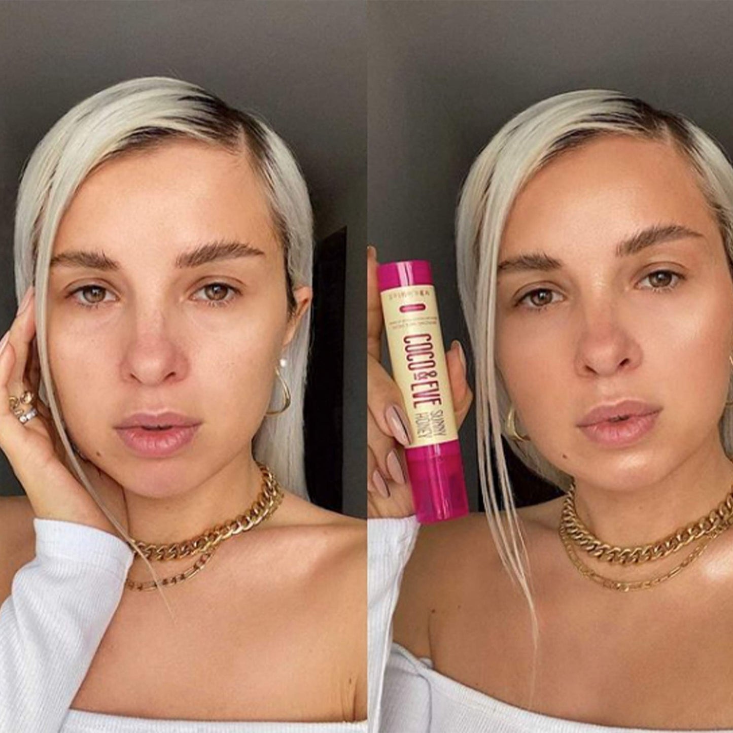 Coco & Eve Sunny Honey Bronzing Face Drops (Medium Glow), Natural Self Tanning Face Drops. Hydrating Hyaluronic Acid. Indoor Sunless Moisturizing Self Tanner (30ml)