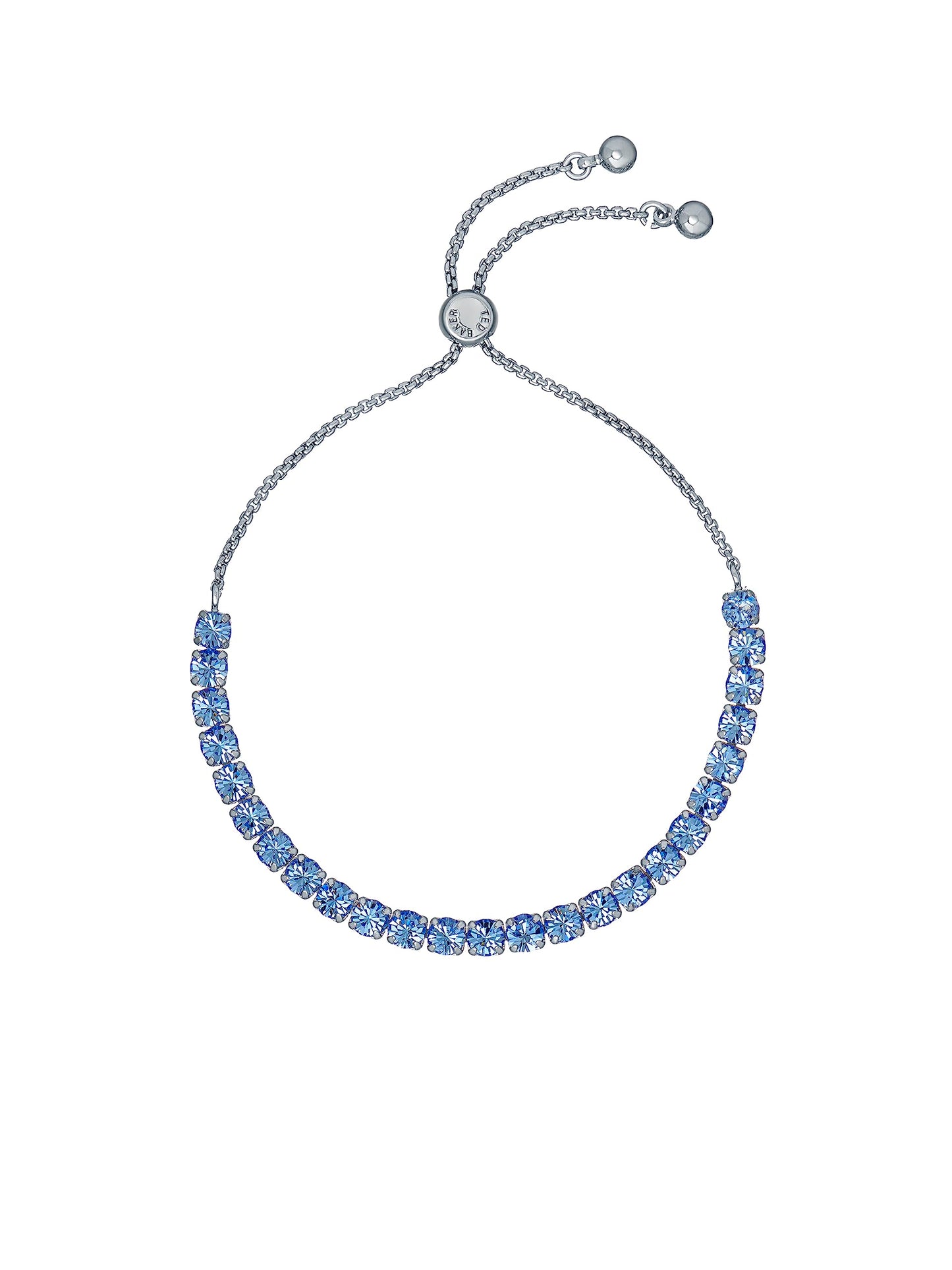 Ted Baker Melrah Icon Crystal Adjustable Tennis Bracelet For Women (Silver/Light Sapphire Crystal)
