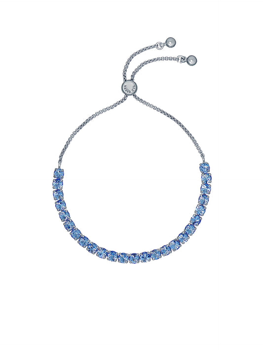 Ted Baker Melrah Icon Crystal Adjustable Tennis Bracelet For Women (Silver/Light Sapphire Crystal)