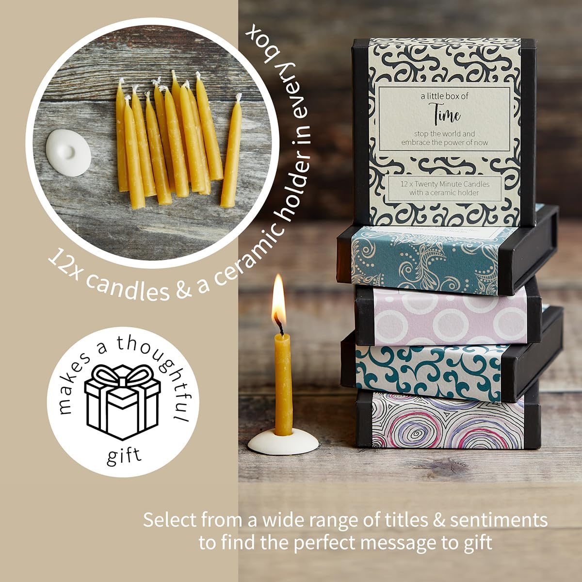 Relaxation Candles. 12 x Twenty Minute Candles with a Ceramic Holder for Relaxation, Meditation, Mindfulness and Well-Being