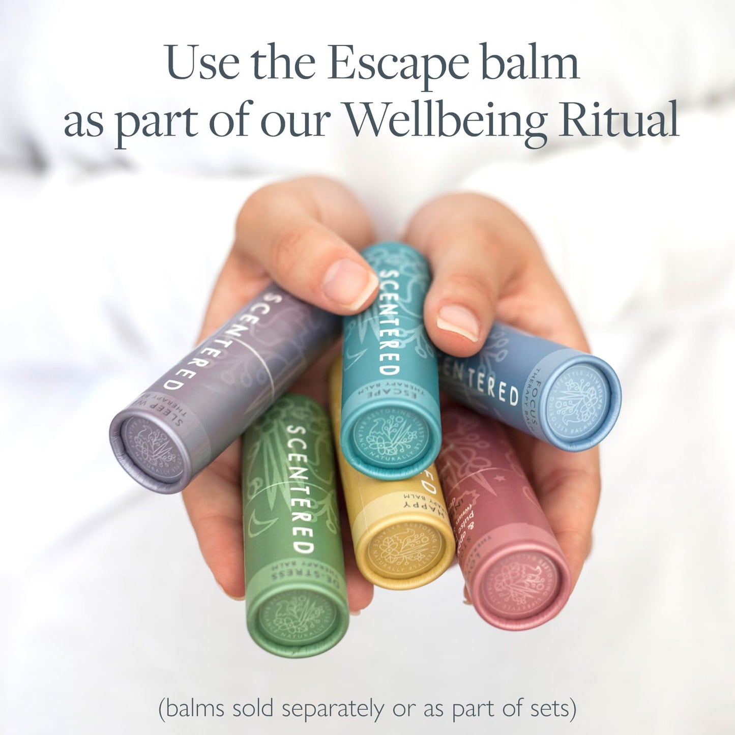 Scentered Aromatherapy Balm Stick - Escape - Natural Calm Essential Oil Roll On - Meditation Aid for Relaxation & Self-Care - 100% Natural: Frankincense, Oud, Sandalwood - Mindfulness Gifts for Women
