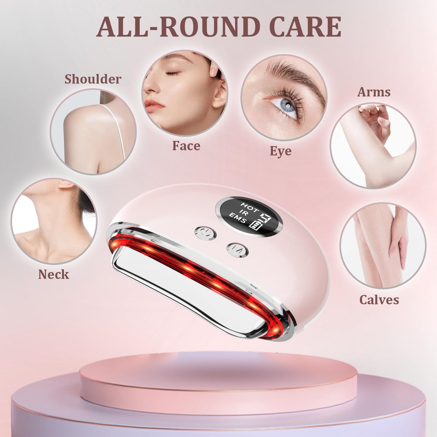 Face Massager Electric Sculpting Device: Facial Neck Massager Beauty with 9 Adjustment Levels 4 Modes - 45°C Heat EMS Microcurrent Technology 3 LED - Face Lifting Device GuaSha Tool for Skin Body Care