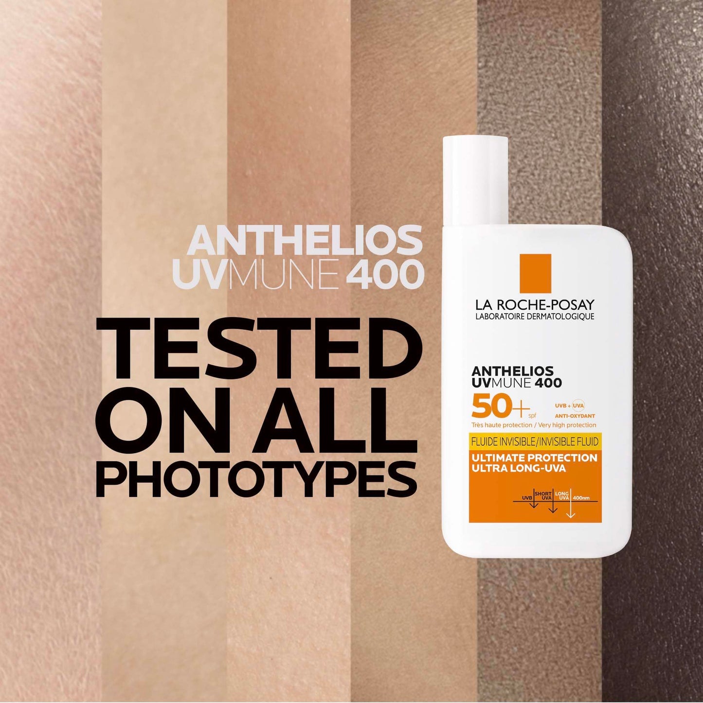 La Roche-Posay Anthelios UVMune 400 Ultra-Light Invisible Fluid, Non-Perfumed Sun screen for Sensitive Skin SPF50+ 50ml