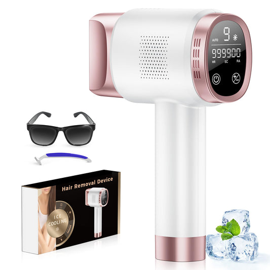 Beauris Ice-Cooling IPL Hair Removal Device, 21J Laser Hair Removal Device with 3 Functions, 9 Energy Levels, IPL Laser Hair Remover for Women Men, Facial Bikini Line Arm Armpits Leg Body, Rose Gold