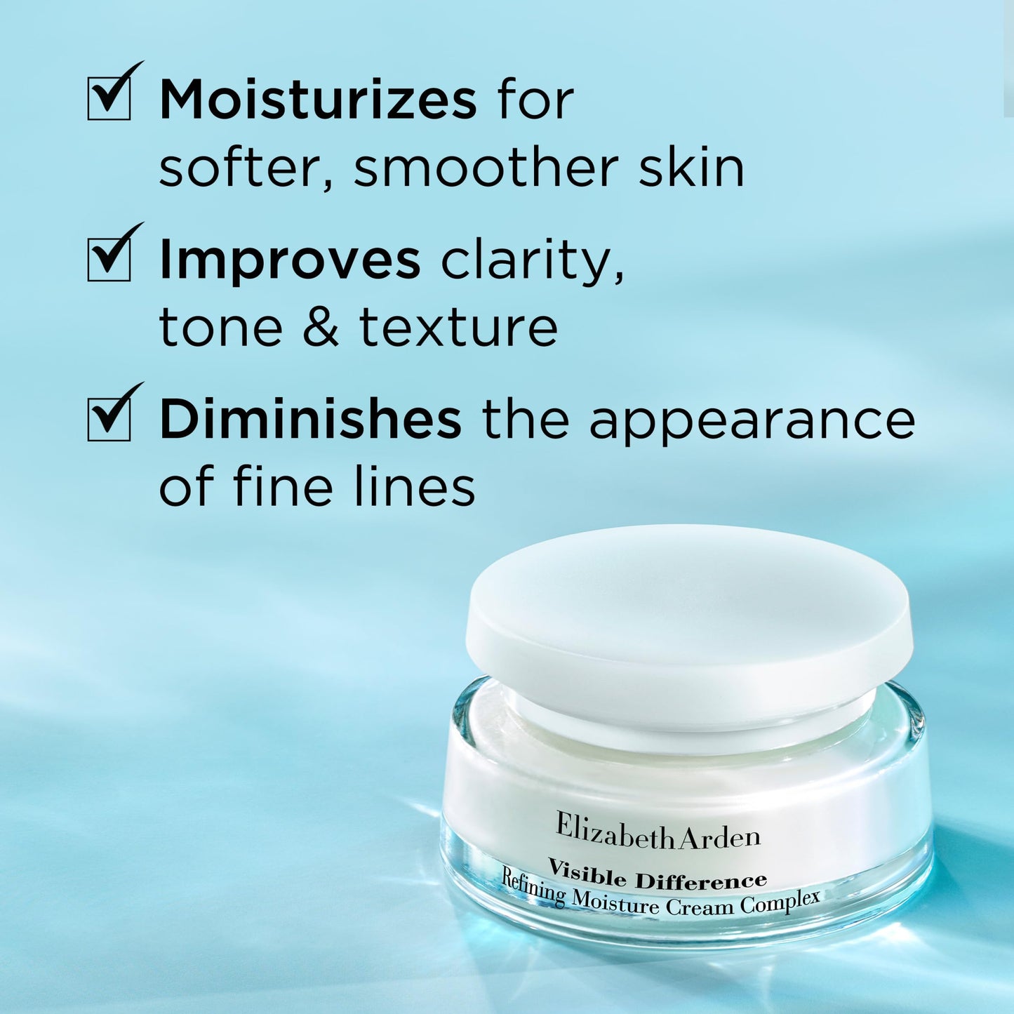 Elizabeth Arden Visible Difference Refining Moisture Cream Complex for Face, 75ml, Rich Emollient Formula, for Anti-Ageing & Tired Skin, Unisex