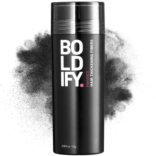 BOLDIFY Hair Fibres (28g) - Fill In Thinning and Fine Hair for an Instantly Fuller, Thicker Look - 14 Shades for Women and Men - Black