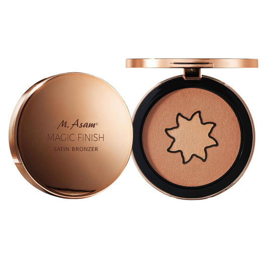 M. Asam MAGIC FINISH Satin Bronzer Gold & Hazel (0.22 oz) – 4-in-1 Powder Bronzer for Contour & Natural Glow, Creamy-soft Texture with Vitamin E, Vegan & Silicone-Free