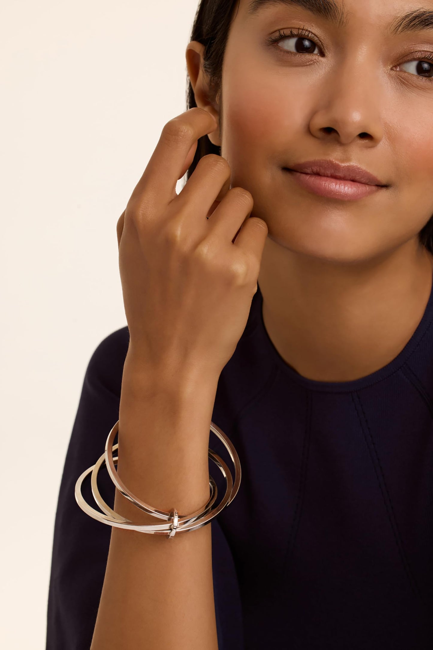 Ted Baker Huulia Multi Hoop Bangle Bracelet For Women (Silver)