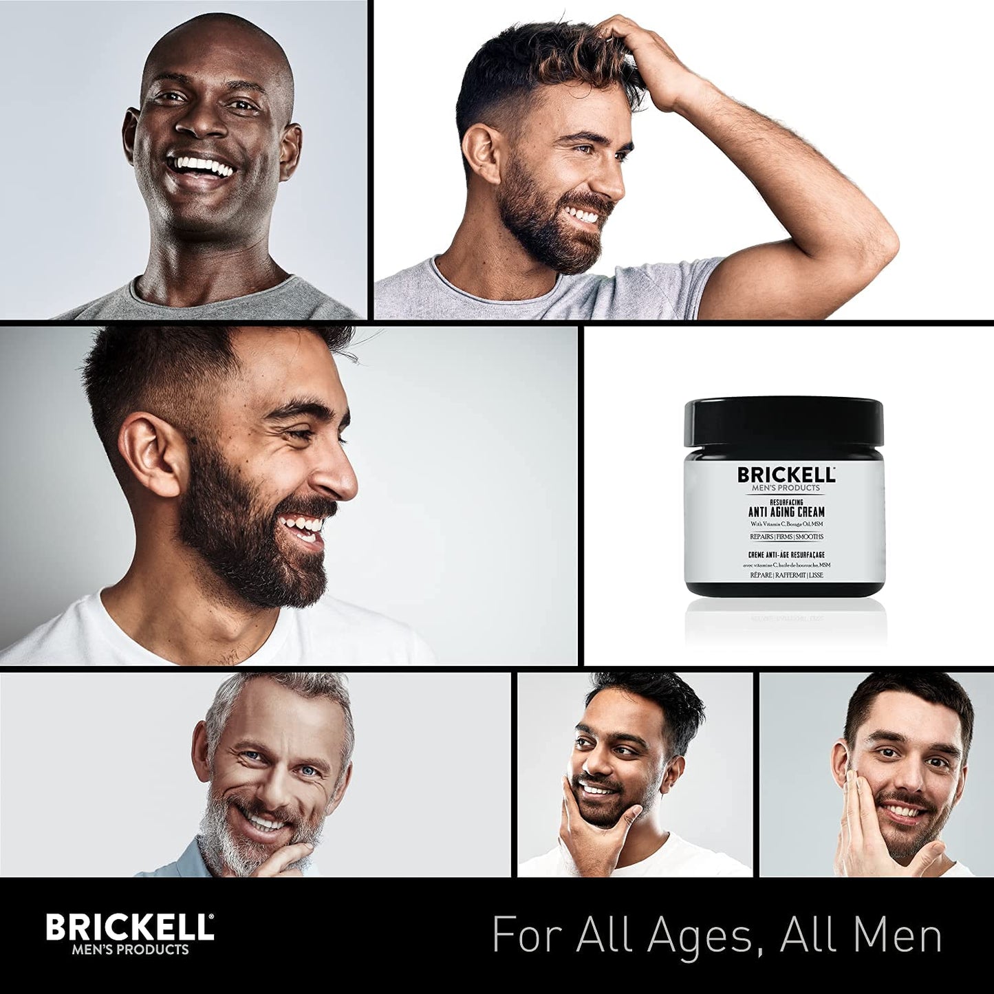 Brickell Men's Products Resurfacing Anti-Aging Cream For Men, Natural and Organic Vitamin C Cream, 59 mL, Unscented