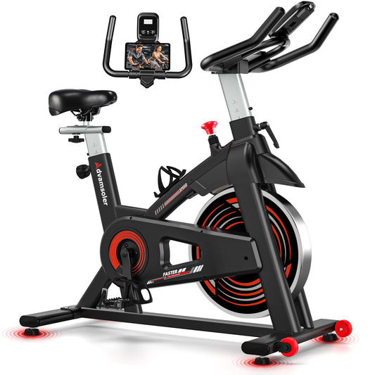 Advamsoler Exercise Bike for Home Gym Use, Indoor Cycling Spin Bike with LCD Display & Tablet Holder, Quiet Stationary Bike for Fitness Cardio Workout