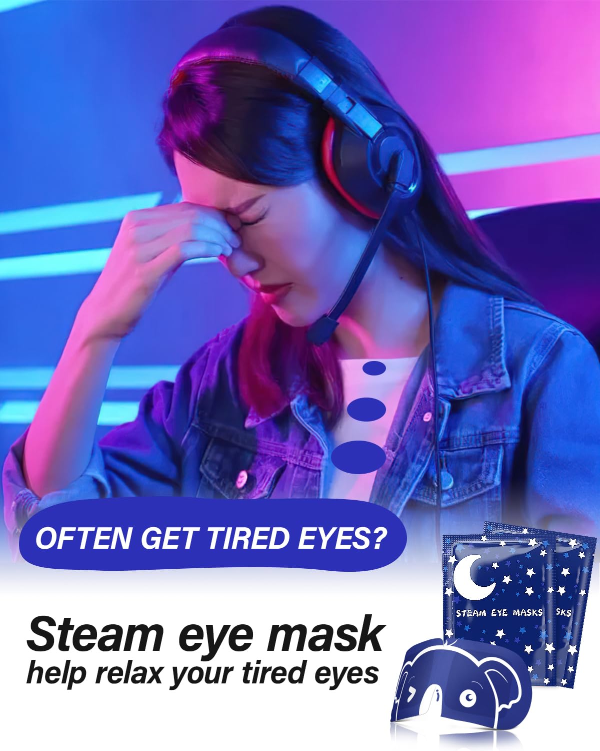 ProCIV Steam Eye Mask 20 Packs Warming Eye Mask Self Heating Eye Mask Lavender Sleep Mask for Dry Eyes,Plane Travel Essentials, Sleep gift set for Students|Teacher|Men|Women|Friend|Family(Lavender)