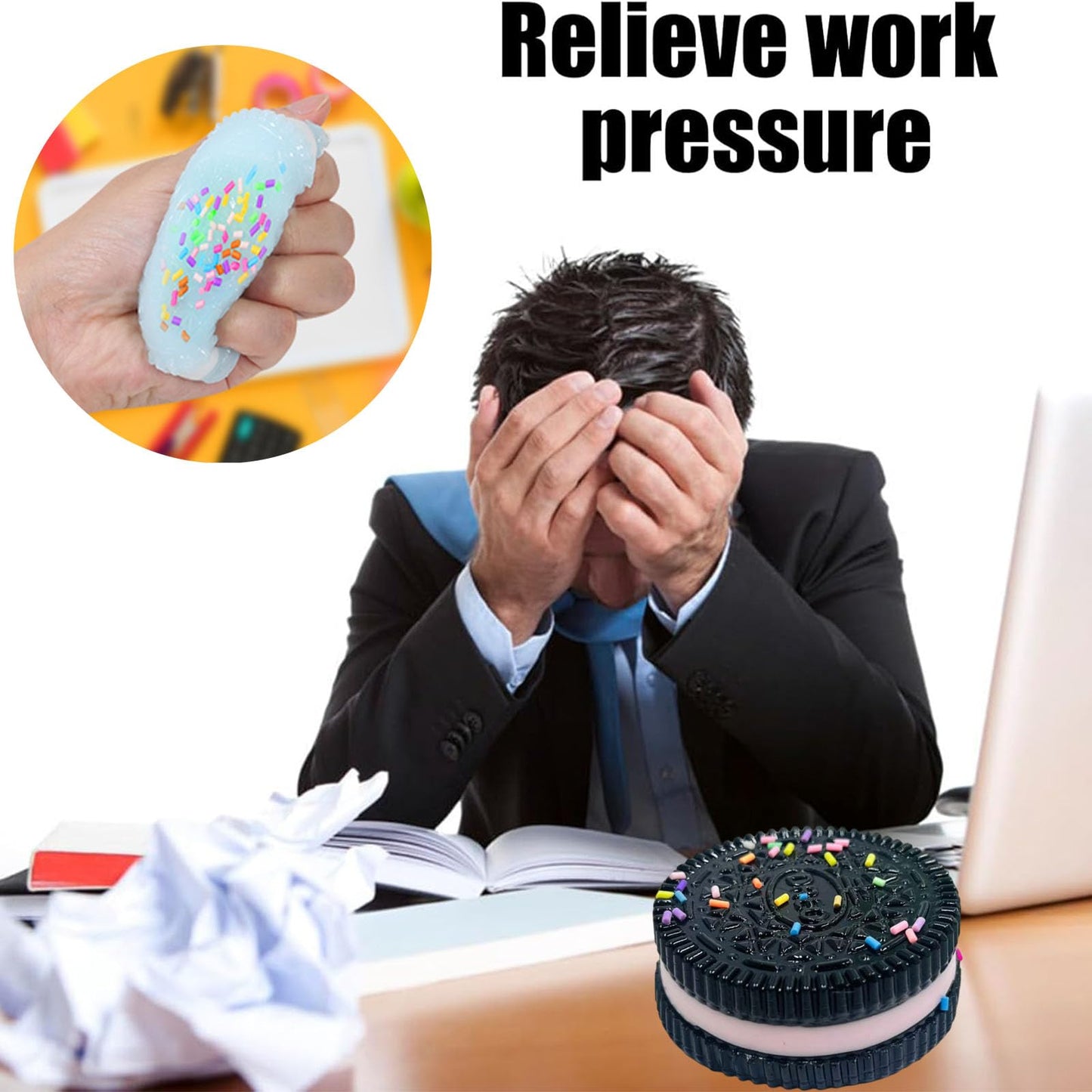 2pcs Anti Stress Toys, Black and blue Anti-Stress Ball, Soft and Durable Stress Balls and Anti Stress Ball suitable for Office,School,Relaxation and Entertainment