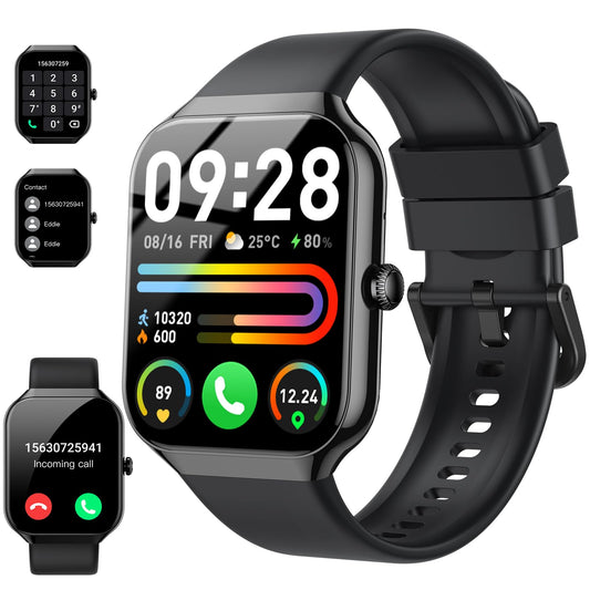 Smart Watch for Men Women Answer/Make Calls, 1.96" HD Smartwatch, Fitness Watch with Heart Rate/Sleep Monitor/Pedometer, 110+ Sports Activity Trackers, IP68 Waterproof Fitness Tracker for iOS Android
