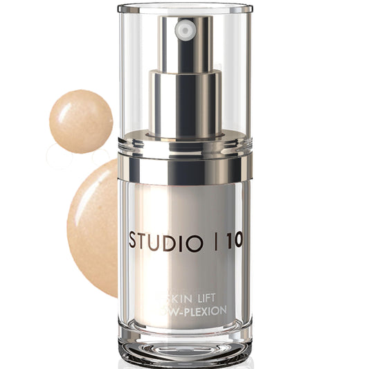 Studio10 Skin Lift Glow-Plexion Primer and Highlighter 2-in-1 Radiance Booster with Skincare Benefits for Hydrated Brightened and Lifted Skin Suitable for Dull Dry and Mature Complexions