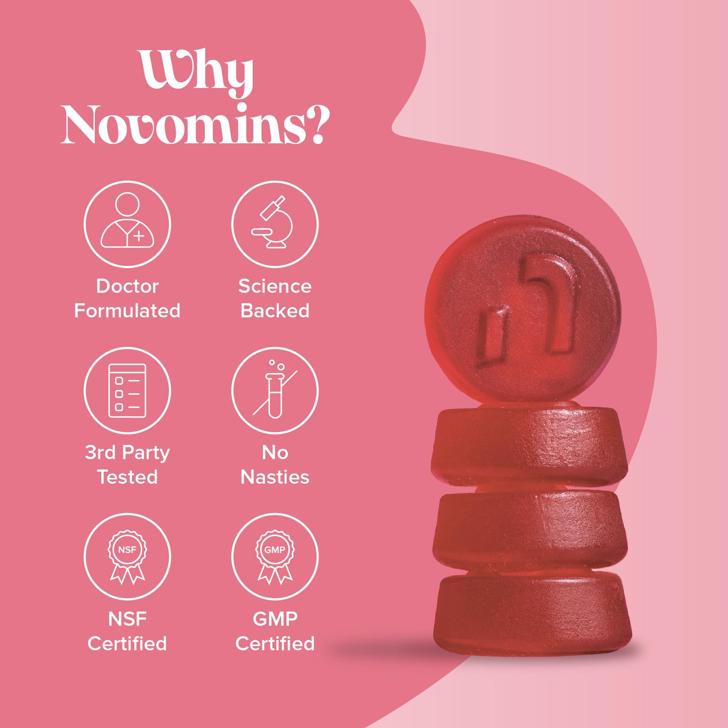 Biotin Gummies - 10,000 mcg - 60-Day Supply - Hair Vitamins –- Vegan - Chewable Hair Vitamins – Anti Hair Loss and Thinning Supplement – Hair Gummies for Hair Growth - Made by Novomins