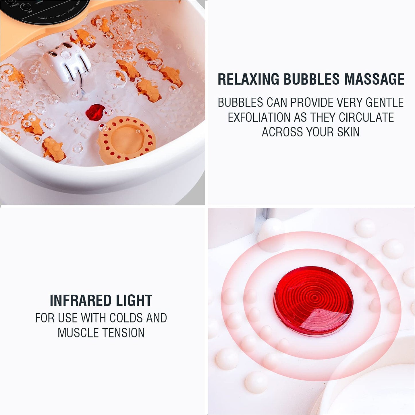 Hangsun Large Foot Spa Bath Massager with Heat Bubbles Massage FM660 Heater Temperature Control, Massage Rollers, Medicine Box, Infrared for Relieve Foot Pressure