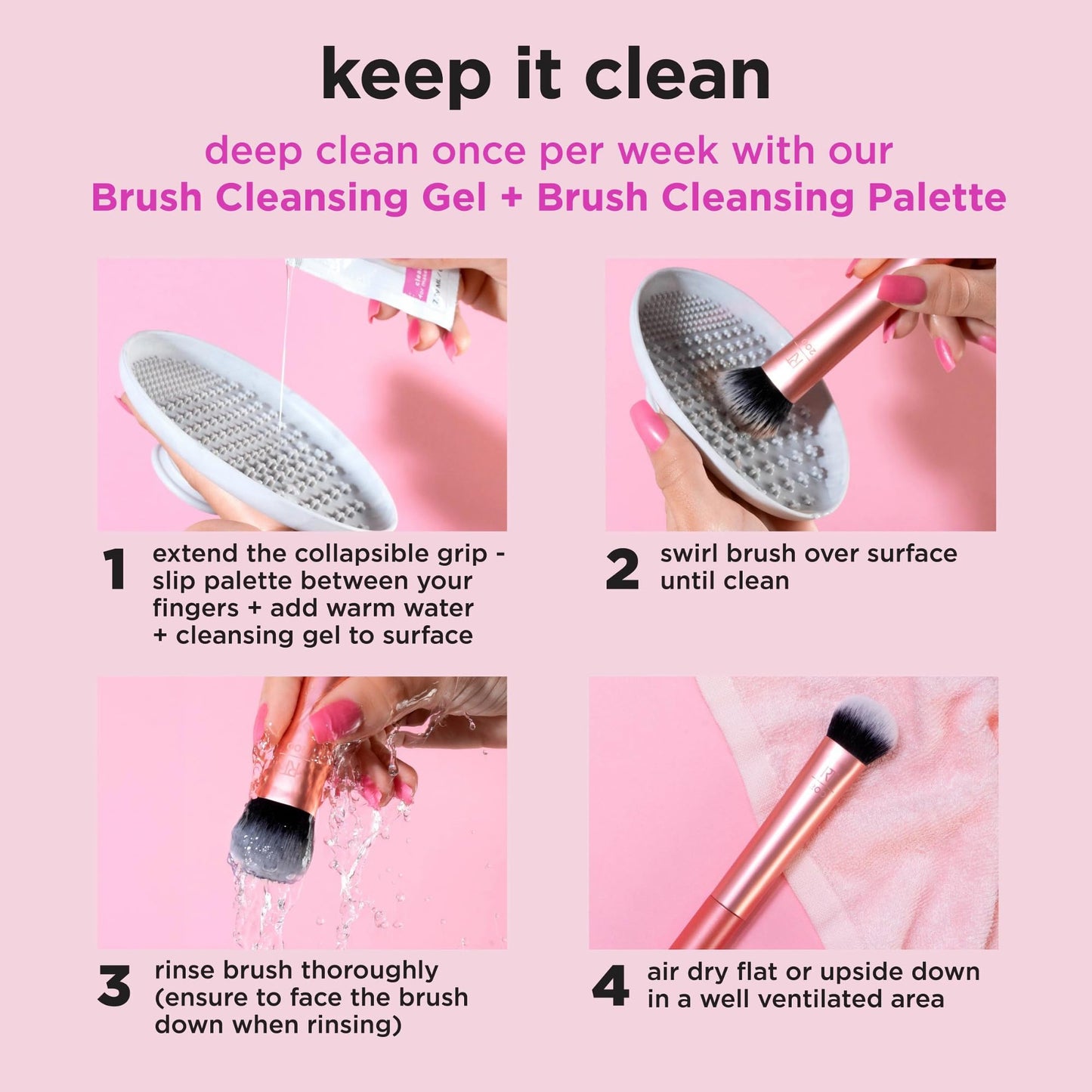 Real Techniques Travel Fantasy Mini Brush Kit, Makeup Brushes For Eyeshadow, Highlight, Contour, Powder, and Concealer, Travel-Sized Brushes and Cosmetic Bag, Synthetic Bristles, 11 Piece Set