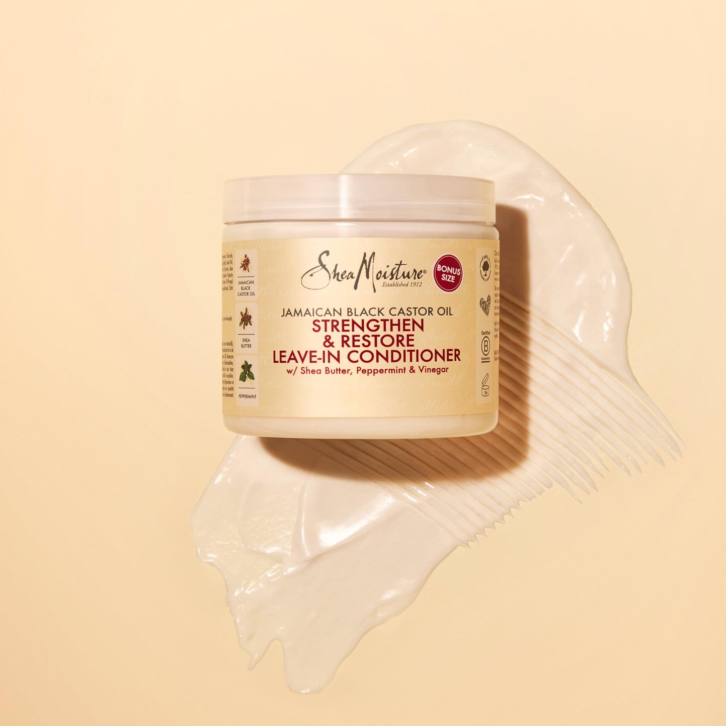 SheaMoisture Jamaican Black Castor Oil Strengthen & Restore Leave-In Conditioner no silicones or sulphates for chemically processed, heat-styled or natural hair 431 ml