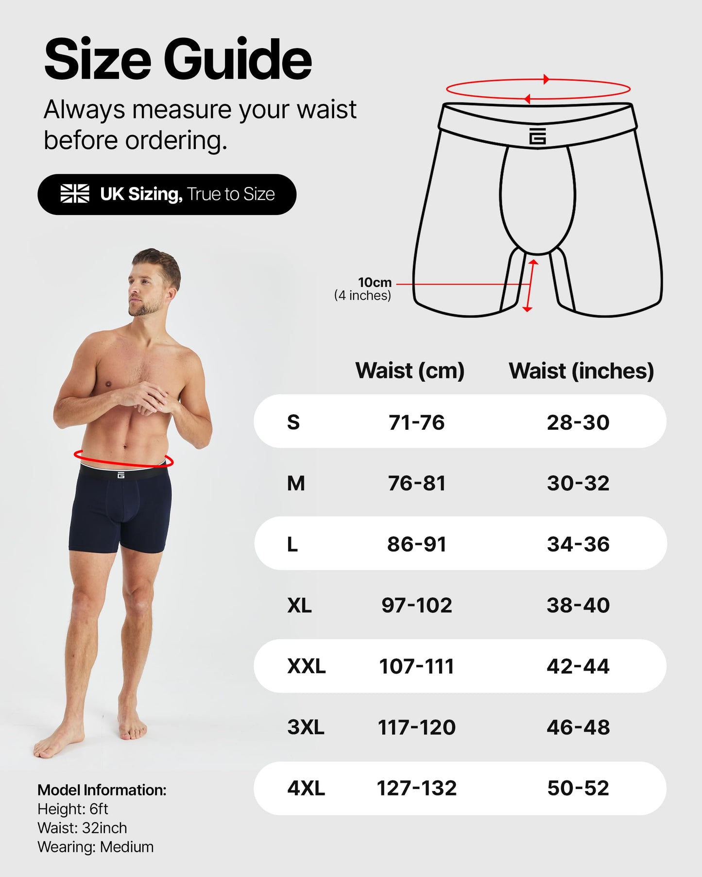 Giovici Mens Boxers Bamboo Anti Chafing Soft Comfortable Boxer Briefs Longer Leg - Boxer Shorts Multipack - Moisture Wicking Technology (3 Pack, Black, L)