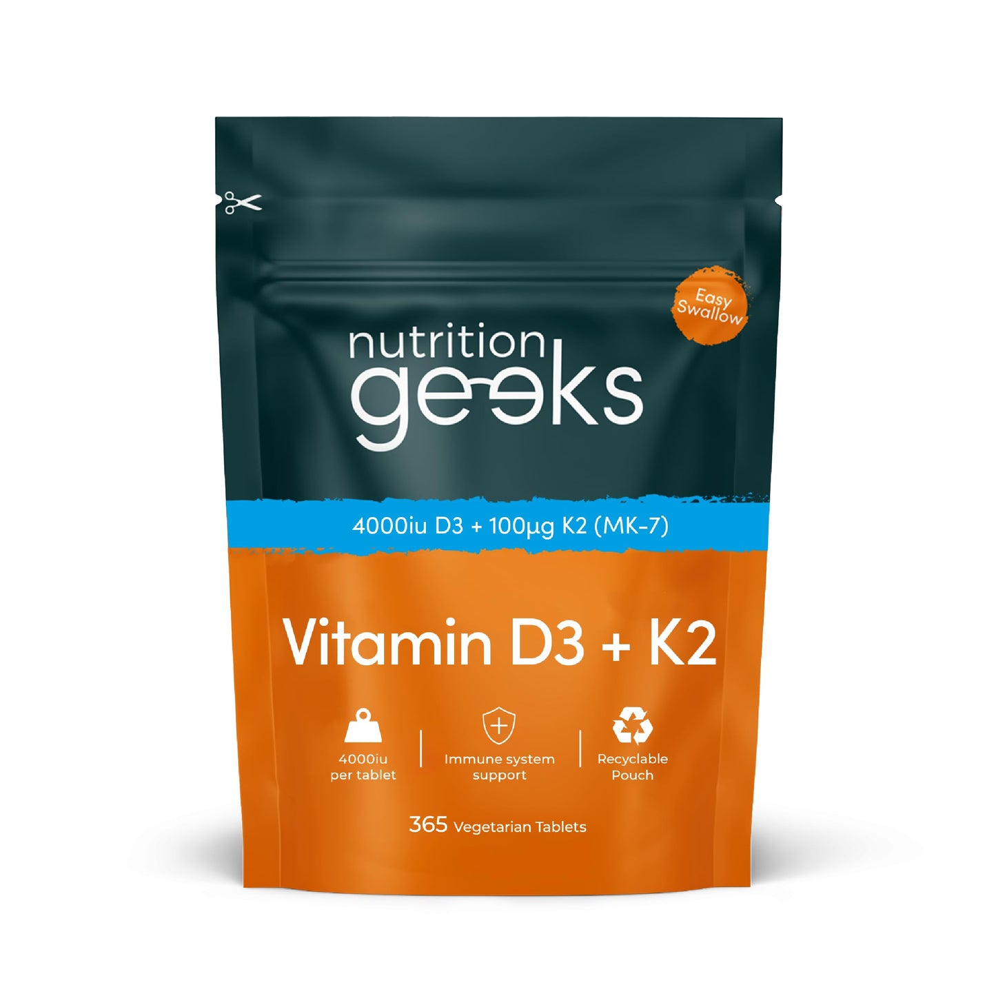 Vitamin D3 4000 IU & K2 MK-7 100µg – 365 Tablets | TRYTLION